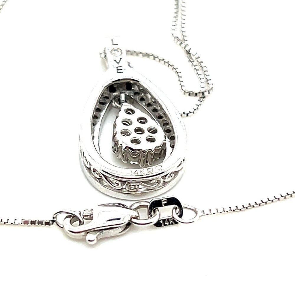 14K Gold Rhythm of Love Diamond Pendant Necklace - Picture 9 of 11